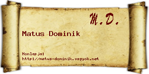 Matus Dominik névjegykártya